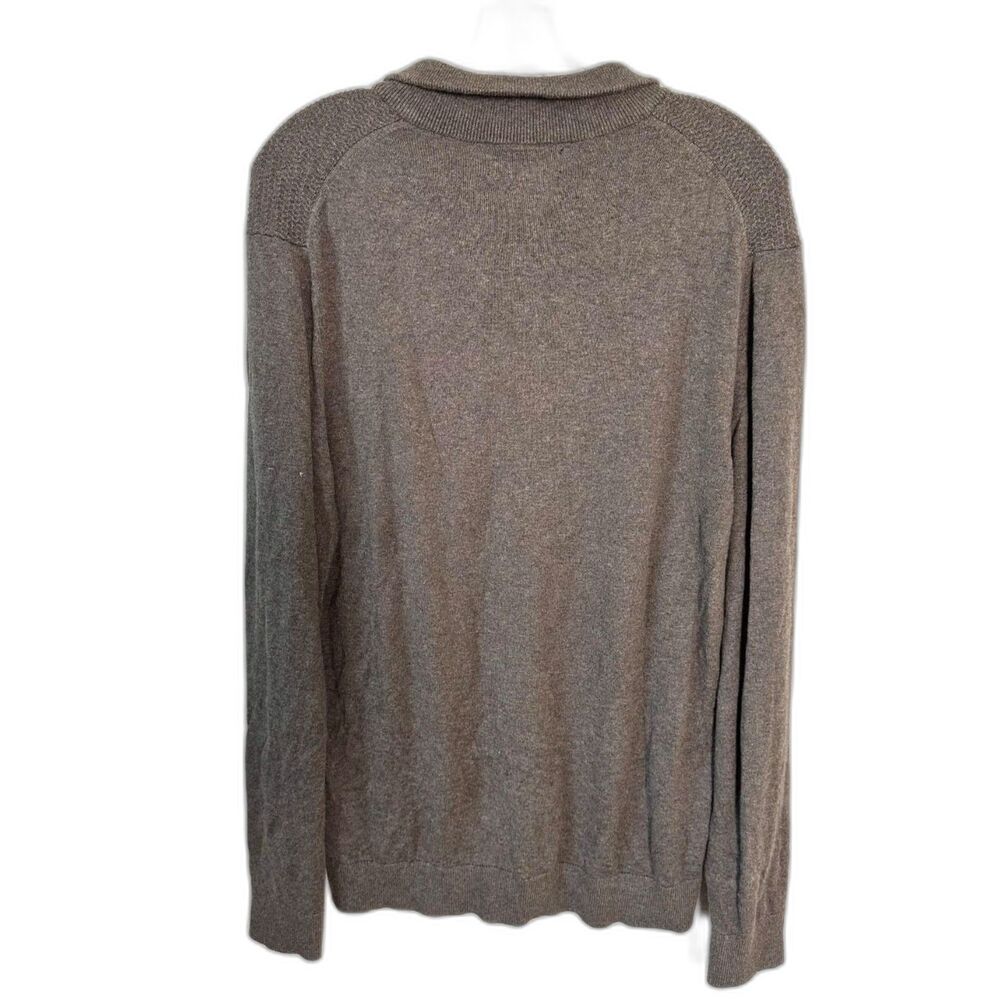 Banana Republic Mens M Brown Silk Cashmere Blend Quarter 1/4 Zip Sweater Medium - Picture 3 of 8